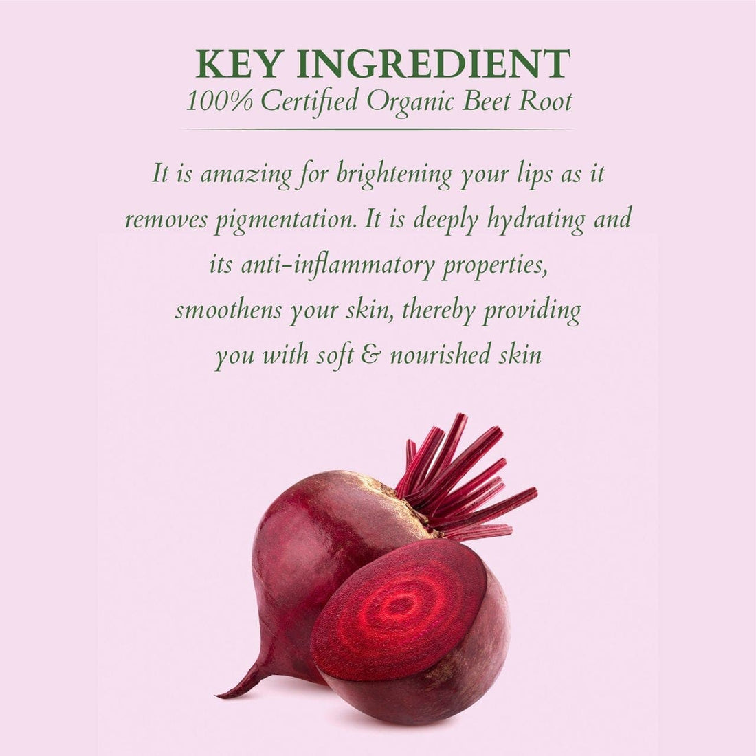 Key ingredients for Beet red lip & check tint