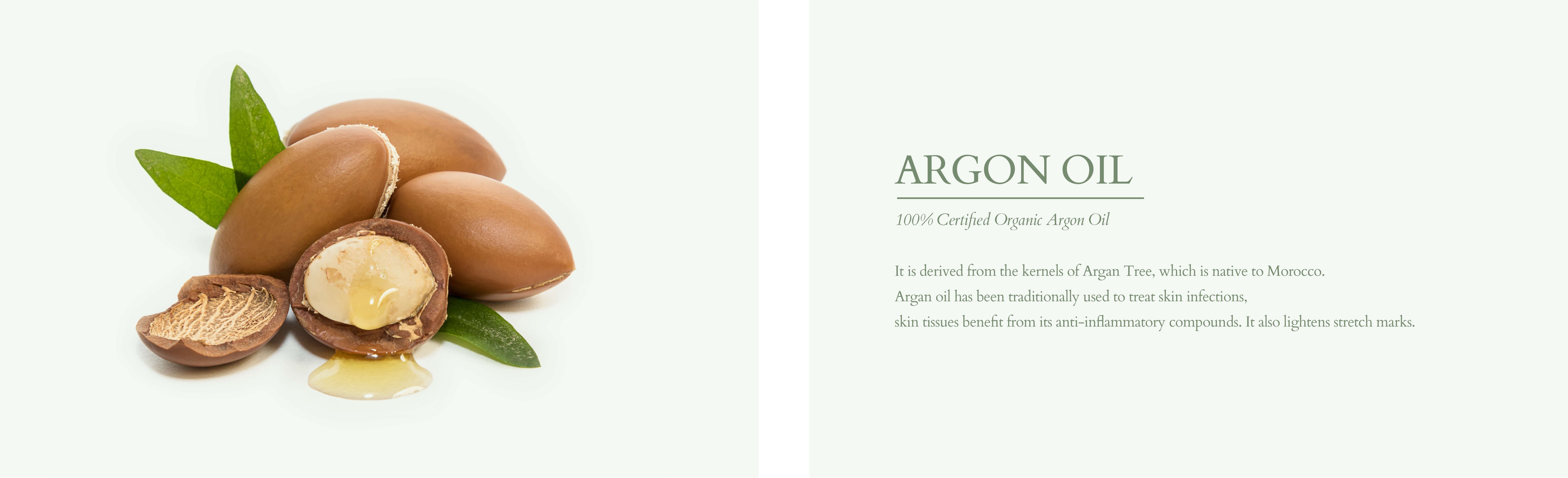 Organic argon oil for skin