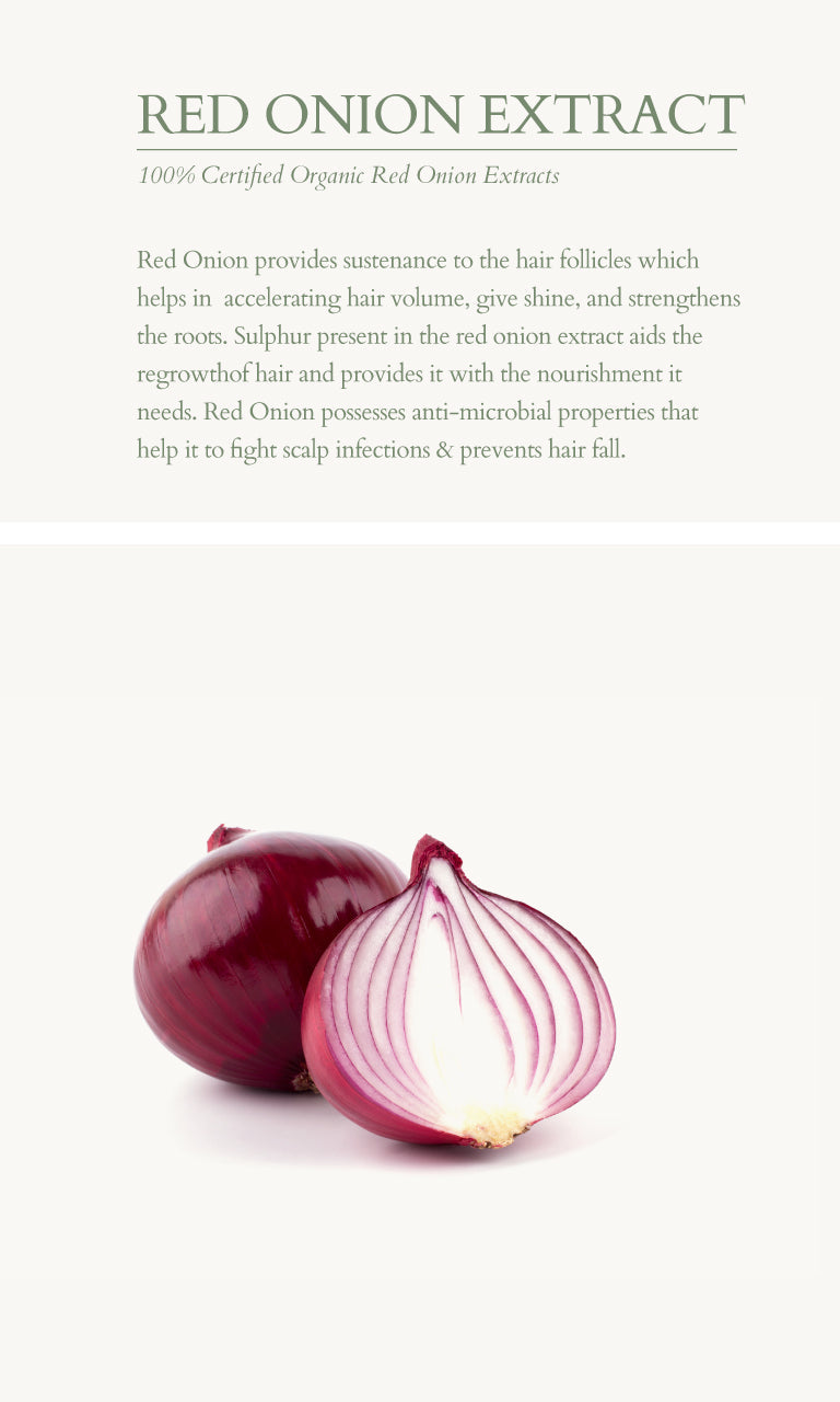 Organic red onion extract for hair fall mobile